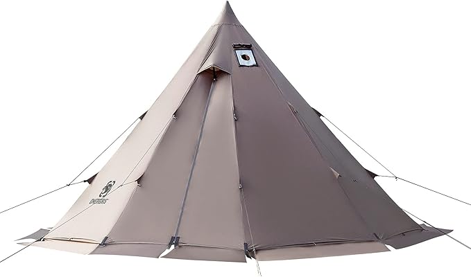 OneTigris Rock Fortress Hot Tent with Stove Jack, 4 Season, 4-6 Person Tipi for Camping, Backpacking, Hunting, Fishing - W...
