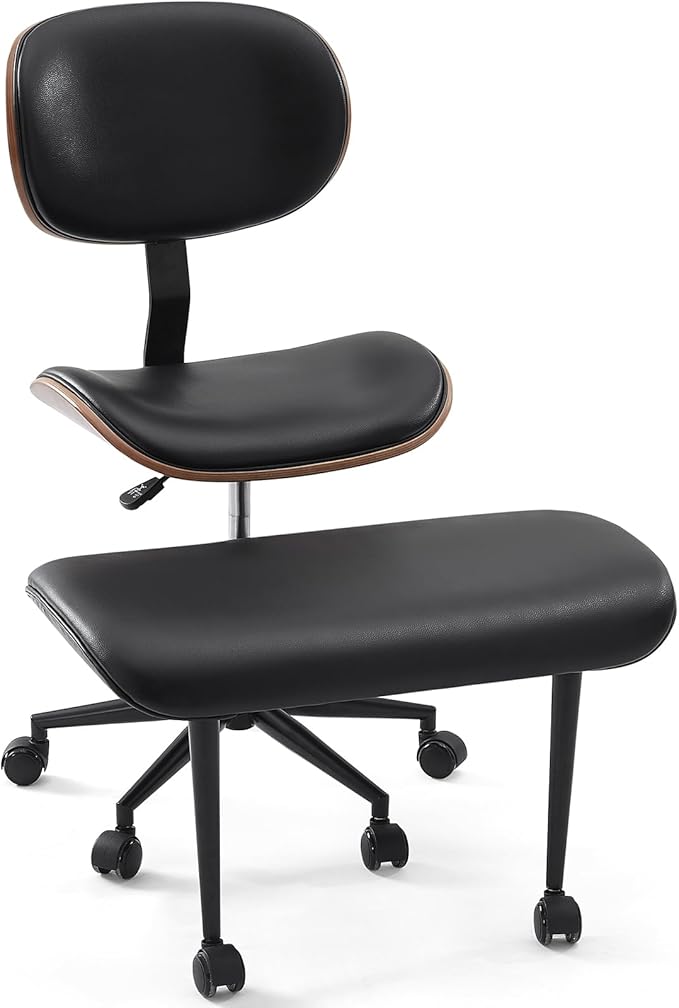Bestier Cross Legged Office Chair with Wider Bentwood Back Support, Ergonomic Meditation Office Chair for Adults up to 300 lbs, 360° Swivel Adjustable Height for Multi Position Black