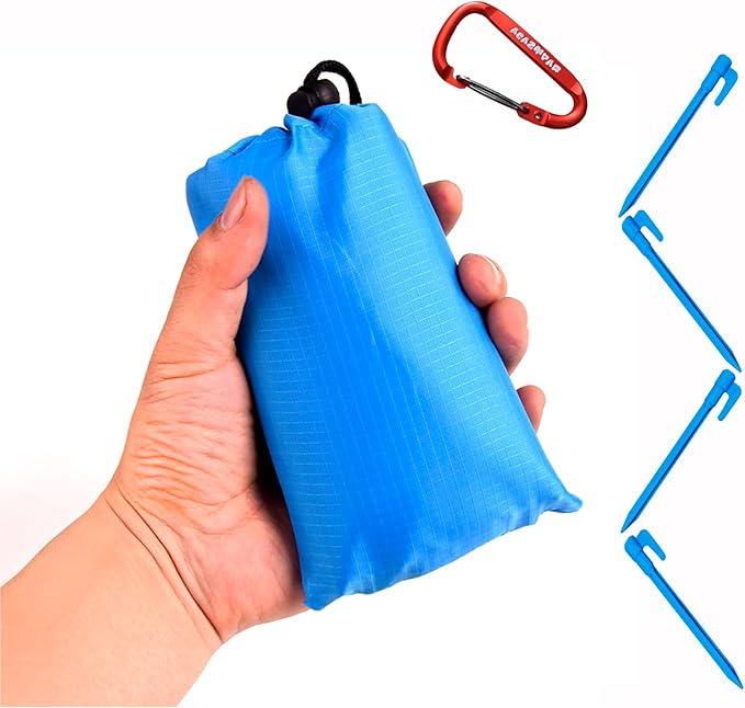 Acazmpar Waterproof Camping Tarp, Ultralight Tent Footprint Backpacking Tarp for Camping, Hiking and Outdoor Activities (B...