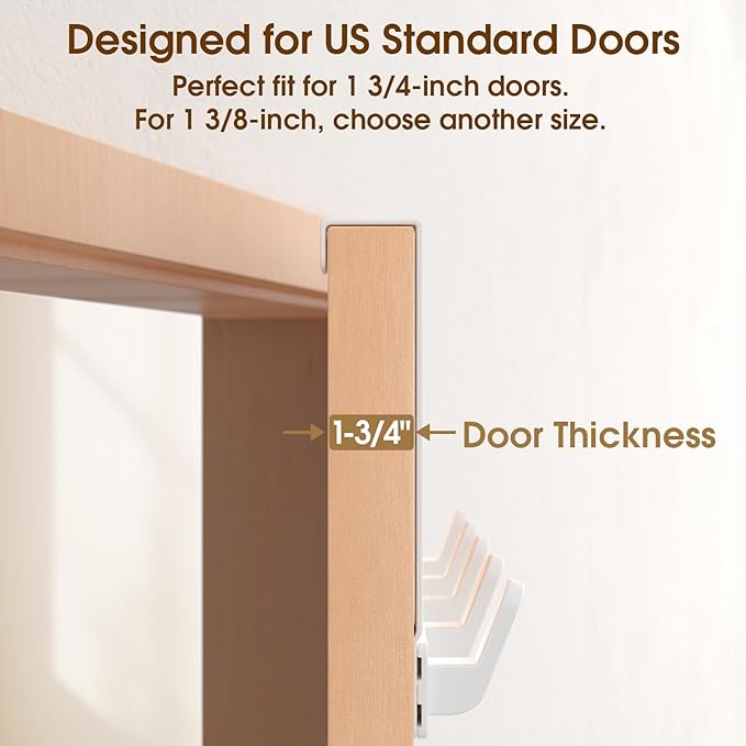 Over The Door Hooks Hanger, Heavy Duty Rack for Winter Coat, Fits 1 3/4" Doors, L7U - Bathroom Accessories and Towel Organizer Holder - White