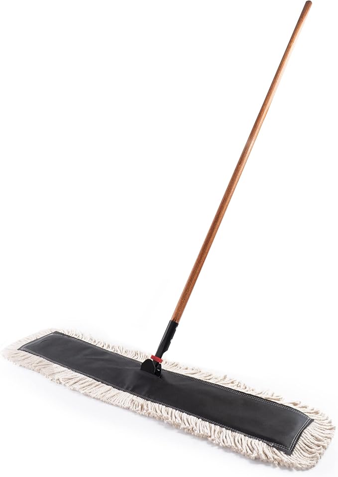 Matthew Cleaning 36'' High Strength Disposable Dust Mop Cotton Cut-end Yarn Mop Replacement Heads for Residential & Commercial Fit Standard Dust Mop Frames, Hardwood, Laminate, Concrete Floors 6Pack