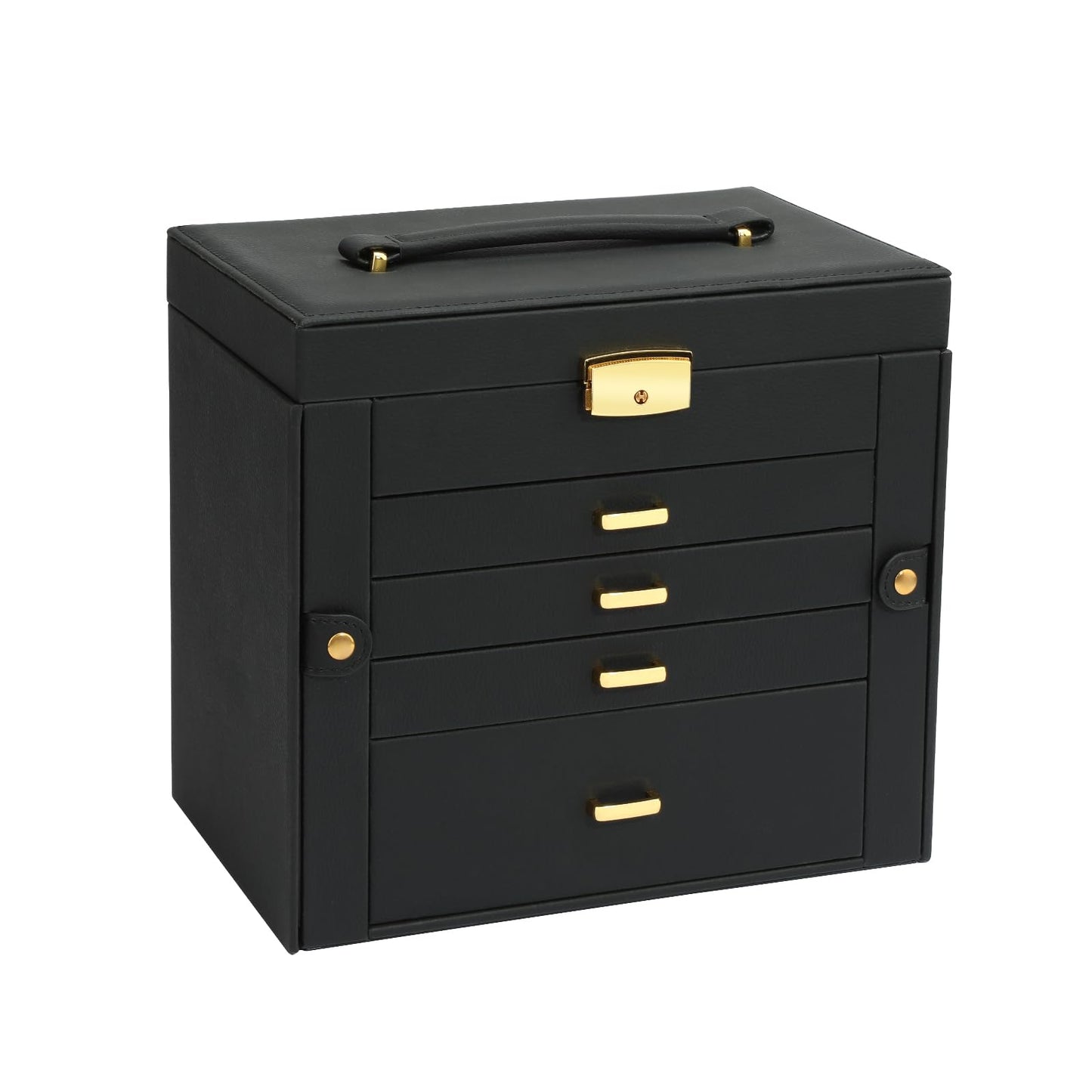 V-LAFUY Large Jewelry Organizers and Storage, Jewelry Box for Women 5 Layers Jewelry Organizer, Large Jewelry Boxes & Organizers for Women, Black