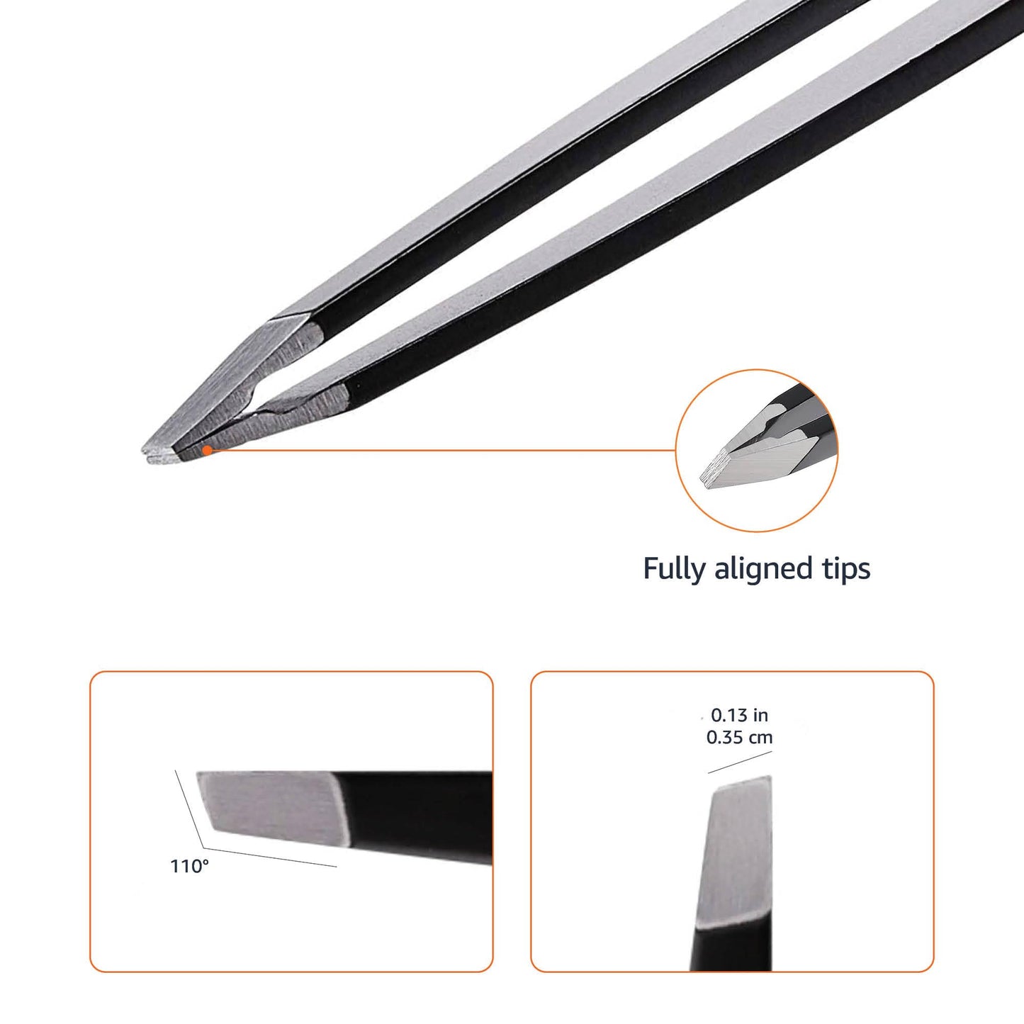 Amazon Basics Slant Tip Tweezer - Professional Stainless Steel Tweezer for Effective Hair Removal, Ideal for Daily Beauty Regime