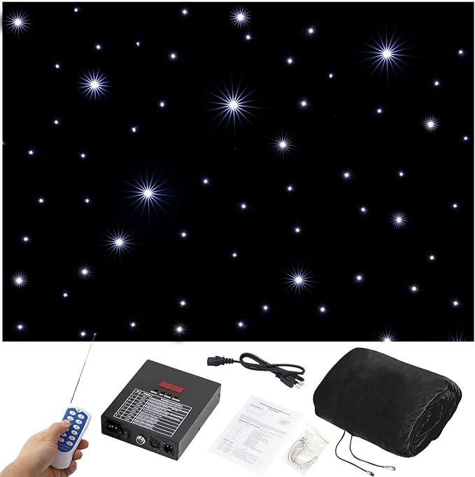 Fablestoryem LED Stage Backdrop Star Light Curtain Backdrops,Led Stage Star Backdrop with DMX 512 Control,Stage Wedding St...