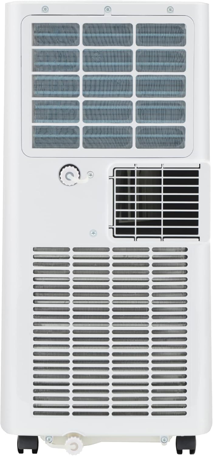 GE 5,000 BTU Portable Air Conditioner for Small Rooms up to 150 sq ft. (5,100 BTU SACC), 3-in-1 with Dehumidify, Fan and Auto Evaporation, Included Window Installation Kit, White
