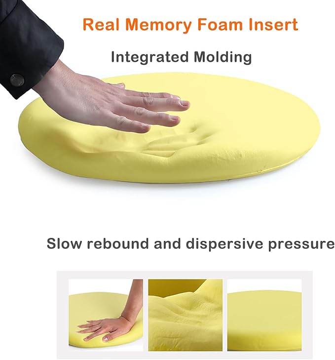 Sigmat Memory Foam Seat Cushion Anti-Slip Soft Round Stool Cushion Chair Pad 15 Inch Navy