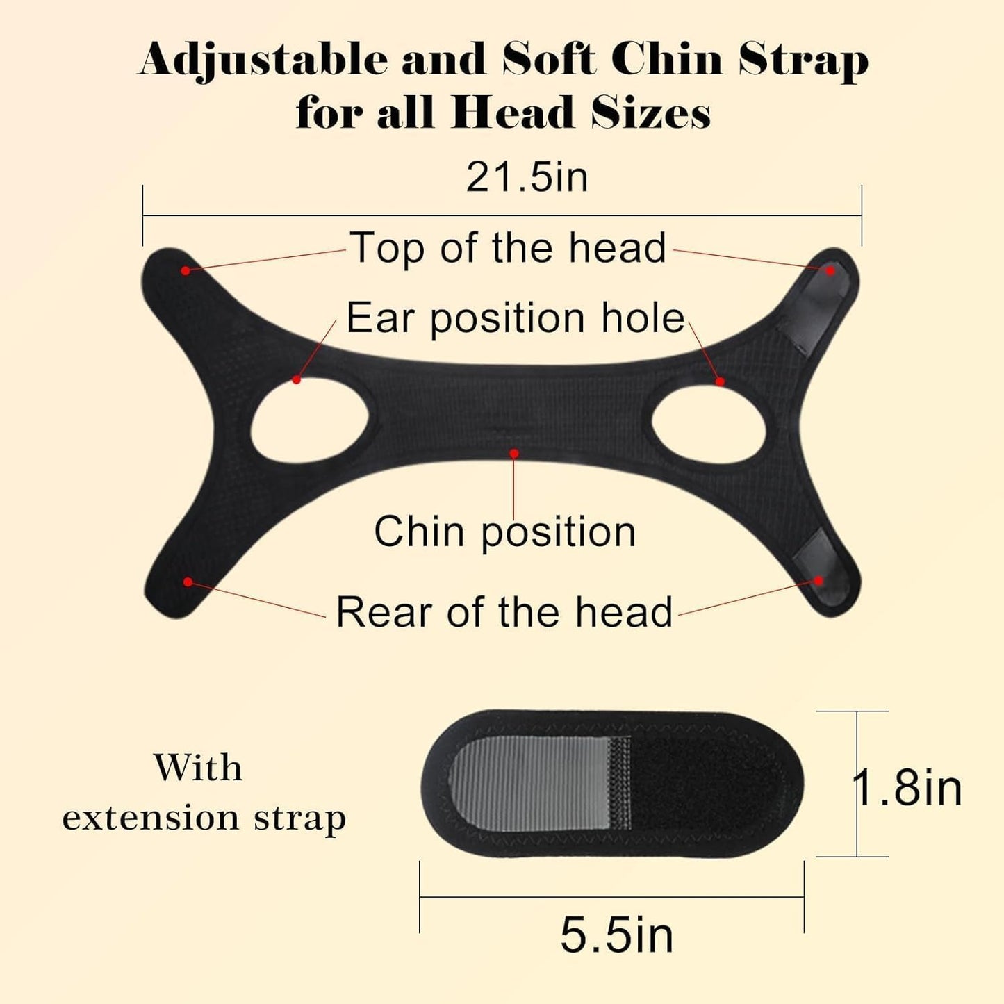 Sleep Apnea Devices丨Comfortable Chin Strap for Sleeping - Improve Sleep Quality, Simple & Adjustable Design for Men and Women (21 Inch, Black)