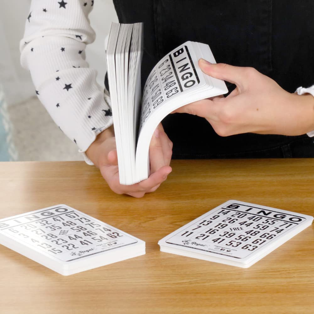 Regal Bingo Classic Bingo Cards Deck Reusable - Bingo Games for Family - 200 Playing Cards - White