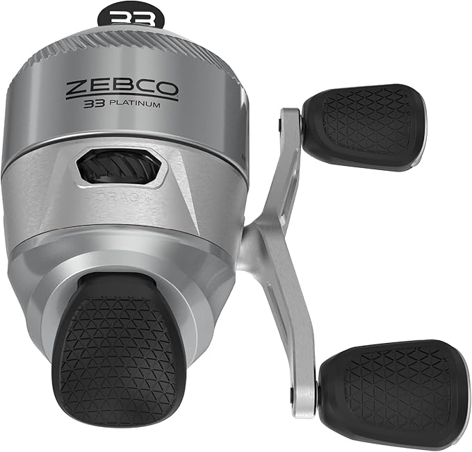 Zebco 33 Platinum Spincast Fishing Reel, Size 30 Reel, Right or Left-Hand Retrieve, 4.7:1 Gear Ratio, Pre-spooled with 10 ...