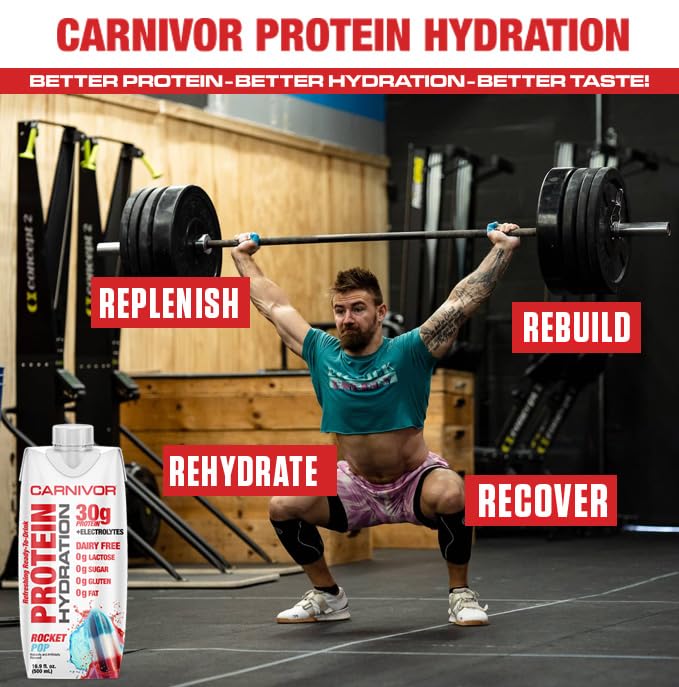 MuscleMeds Carnivor Protein Hydration RTD, Ready to Drink, Lactose Free, Sugar Free, 30g Isolate Protein, Halal Certified,...