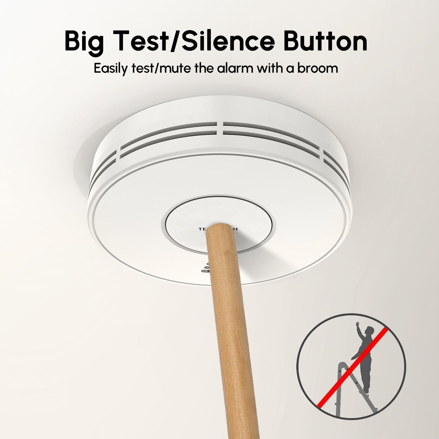 KARUOTOP 10-Year Battery Smoke and Carbon Monoxide Detectors, Fire Alarm CO Detector with Large Test/Silence Button, Easy Adhesive or Screw Mount, 4-Pack