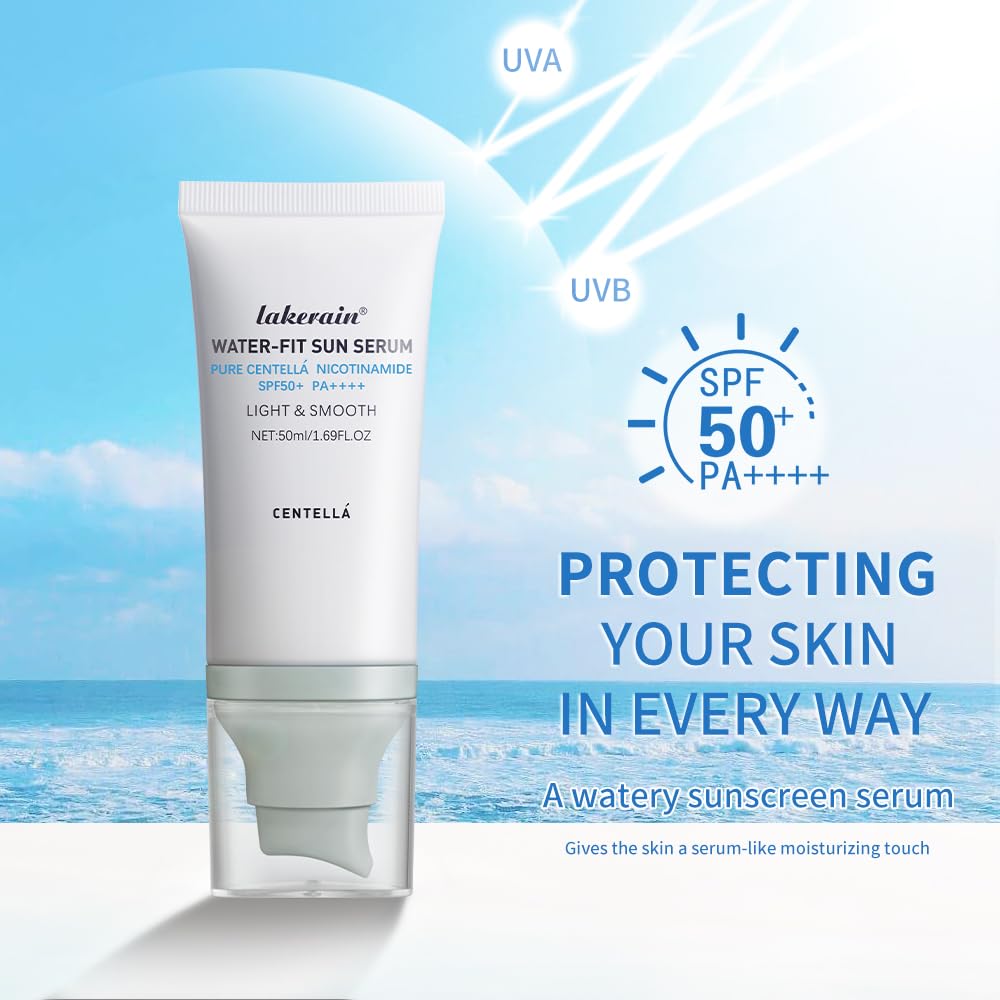 Centella Sunscreen SPF 50+,Face Sun Screen Long-Lasting Protection?Moisturizing Water Fit?? Refreshing &Non-Greasy??Lightweight?