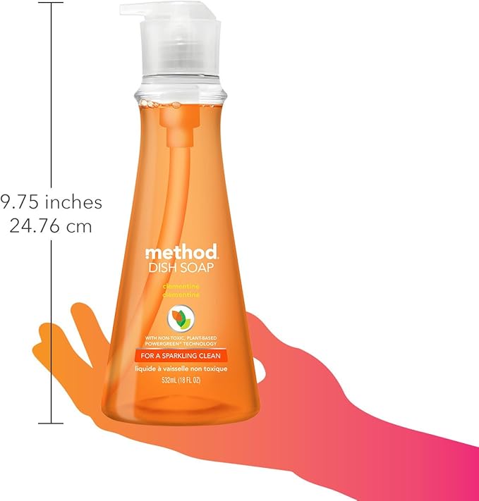 Method Dish Soap, Clementine, 18 Fl. Oz (Pack of 6)