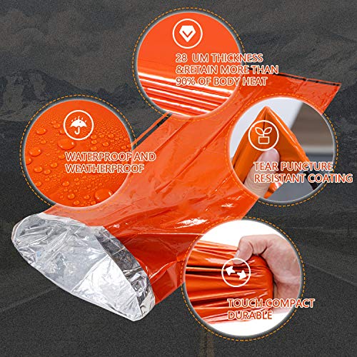 Mezonn Emergency Sleeping Bag Survival Bivy Sack Use as Emergency Blanket Lightweight Survival Gear for Outdoor Hiking Cam...