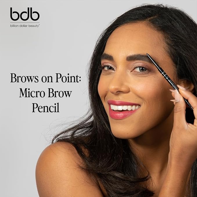 bdb Brows on Point Micro Brow Pencil - Precision Tip & Spoolie, Waterproof, Define Shape & Fill Brows, Black Raven, 2-Pack