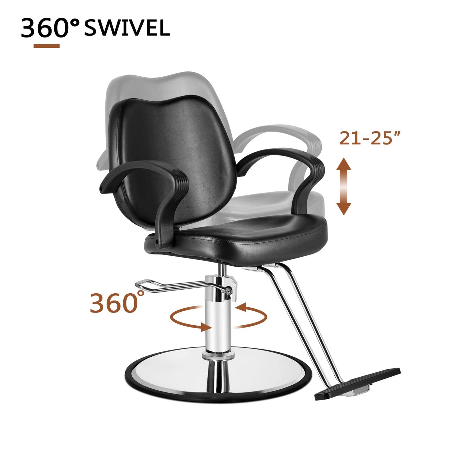 Topsalon Barber Chair,Salon Chair for Hair Stylist Swivel Styling Chair Heavy Duty Hydraulic Pump Adjustable for Beauty Hair Salon Spa Shampoo(Black)