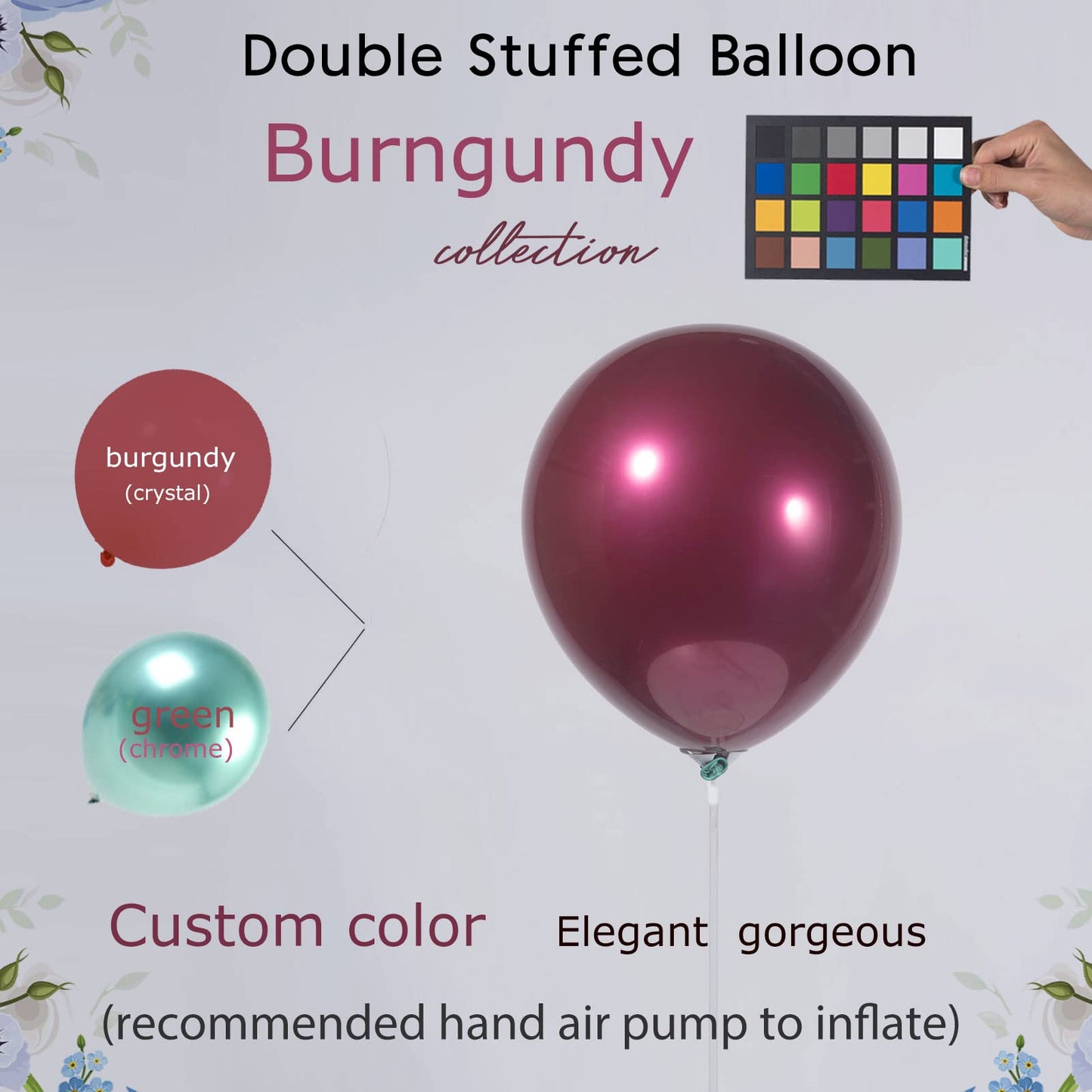 Kozee Burgundy Balloons different sizes 52 PACK Customized Double-Stuffed Metallic Maroon balloon 18+10+5 inch Garland arch kit For graduations class of 2025 decorations