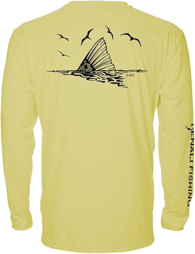 Denali Men's Fishing Tournament Redfish Teaser UPF 50+ Long Sleeve T-Shirt, UV Protection, Signature Logo Fisherman's Shirt