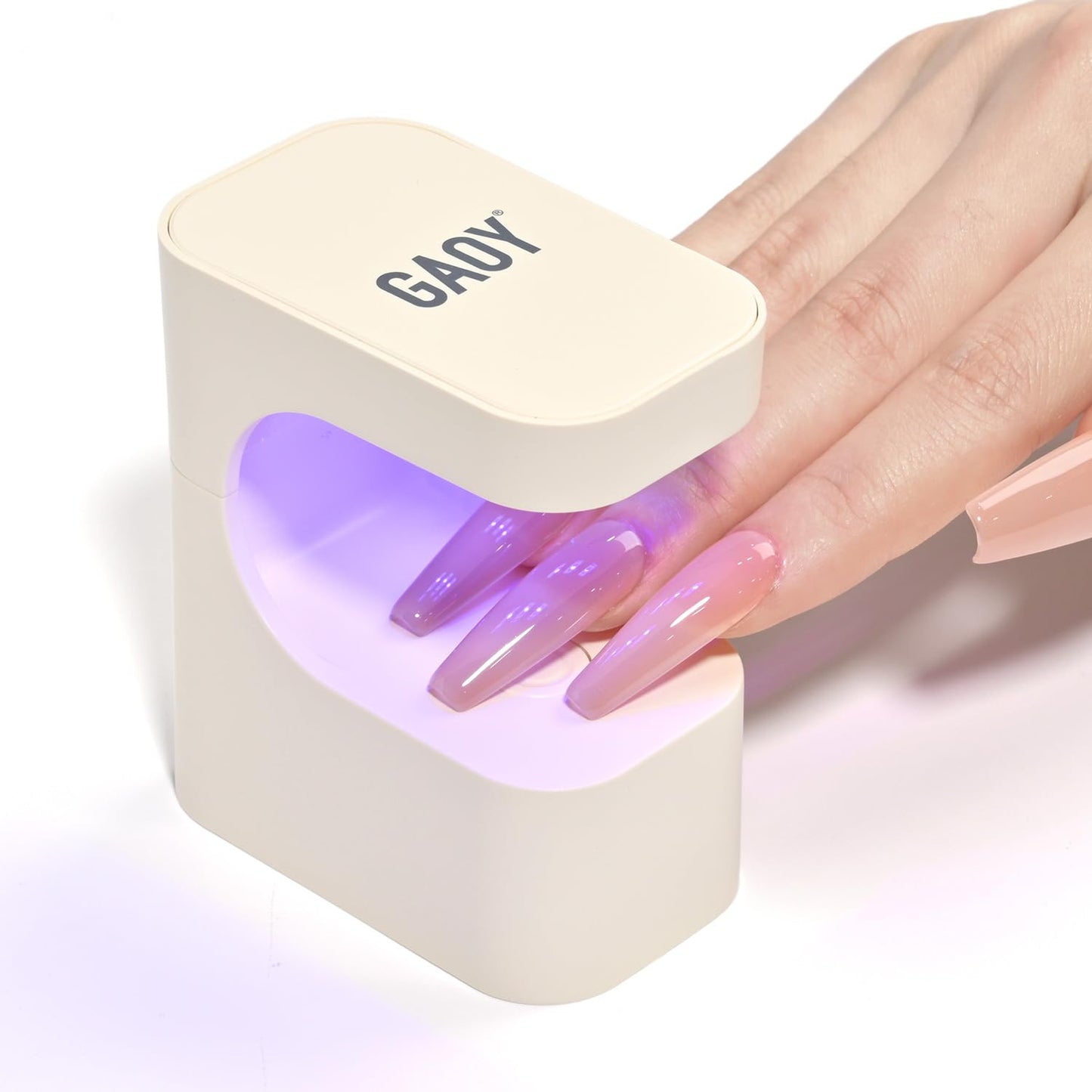 GAOY Mini UV Light for Gel Nails, Rechargeable LED Nail Lamp with 2 Timers, Cordless Portable UV Light for Fast Curing, Creamy W