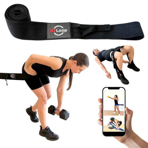 Fabric Long Loop Resistance Band with Door Anchor with Instructions - Best Resistance Band for Glutes, Leg Exercises, Chest Exercises, Muscle Building – NT Loop Extra Heavy Strength