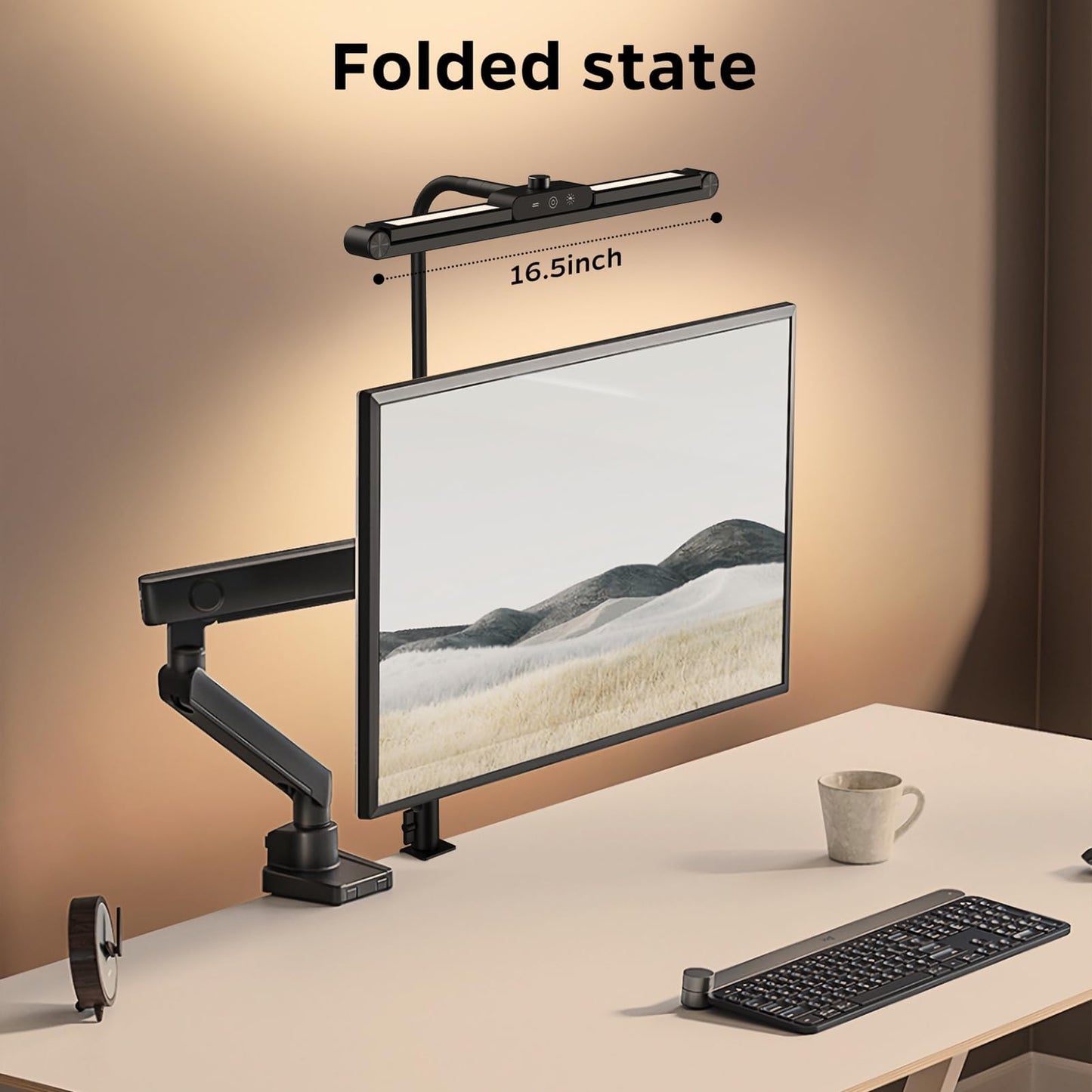 SUMOT LED Desk Lamp with Clamp, 24W Architect Light, Auto-Dimming, Stepless Brightness Control, Atmosphere Lighting for Home Office
