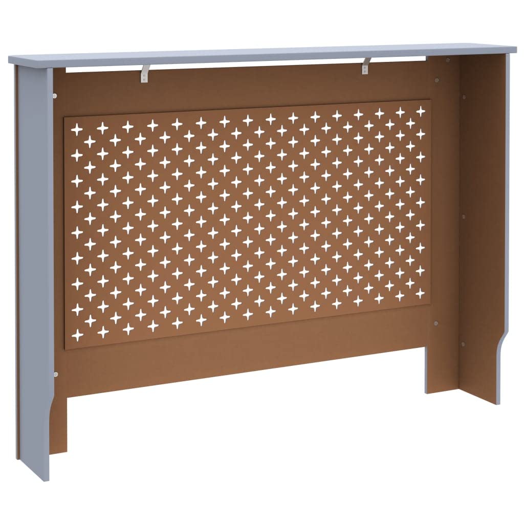 vidaXL Radiator Cover Anthracite, MDF with Water Base Lacquer Finish, Accommodates 44.1" x 7.5" x 32.1" Radiator Size, Modern Slatted Design