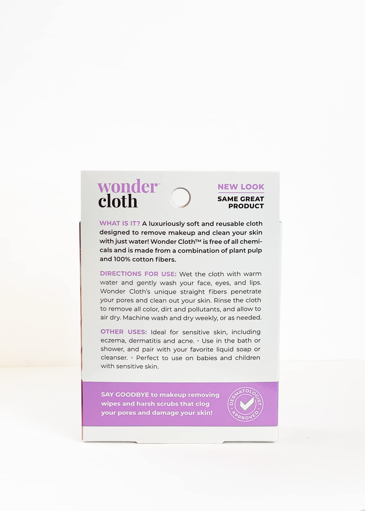 Wonder Cloth (Pack of 3) - All Natural Make-Up Remover Cloth, Removes Makeup Instantly with Just Water, Cleanses and Exfoliates,