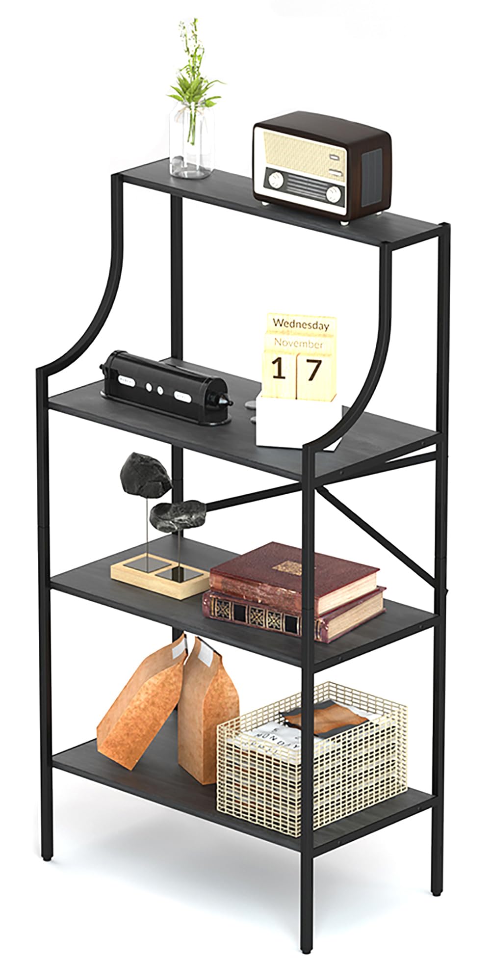 Kasrikly Console Table, entryway Table 4-Tier Sofa Table with Storage Shelves, Couch Table Behind Sofa, Standing Bakers Rack