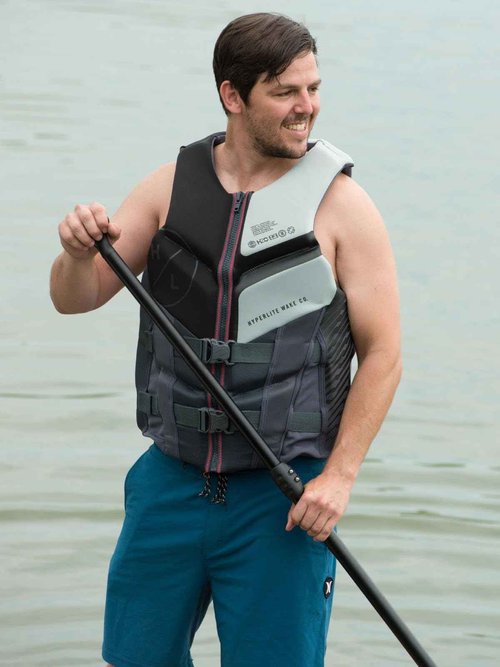 HyperLite Men's Elite Life Jacket - US Coast Guard Approved Level 70 Buoyancy Aid, Great for Any Water Sports Activity Including Boating, Paddle & Swimming - Large