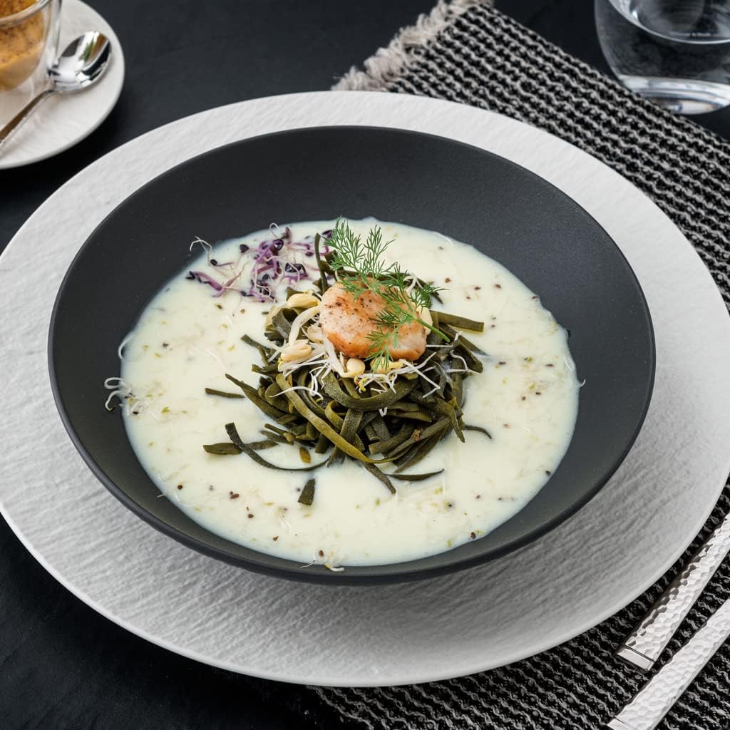 Villeroy & Boch Manufacture Rock Deep/Rim Bowl, 11.5 in, Premium Porcelain, Made in Germany, Black