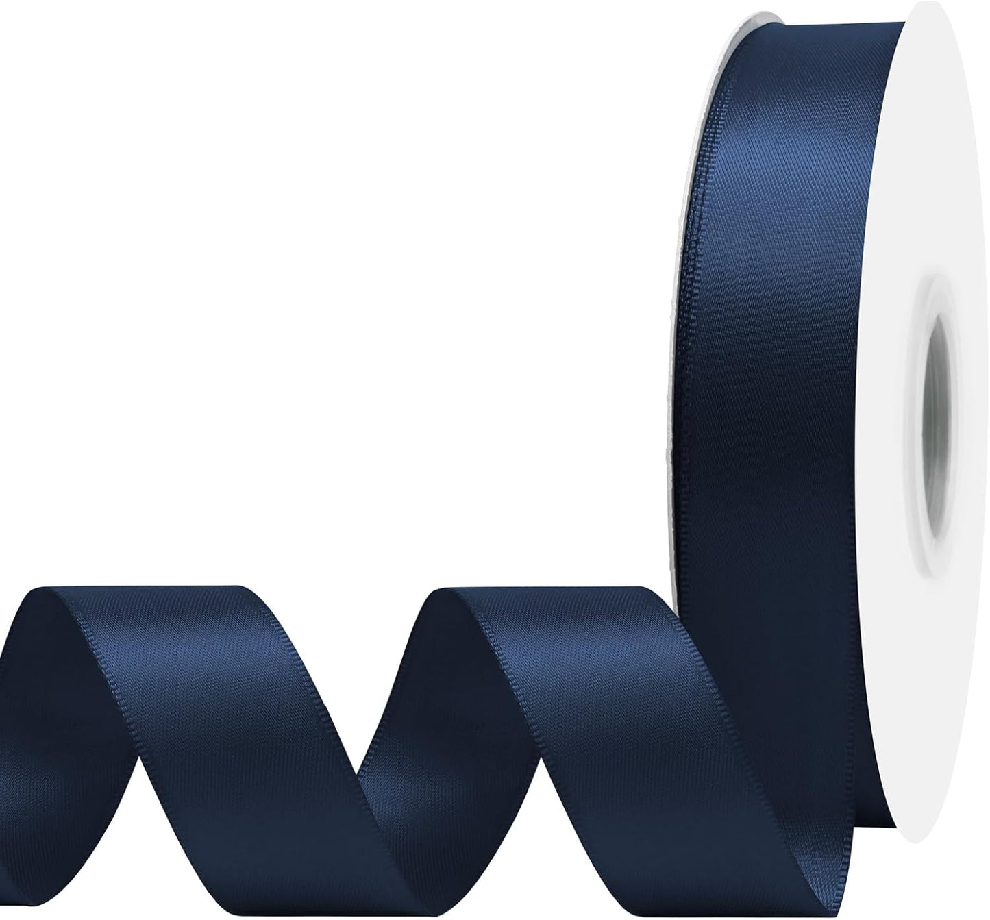Navy Blue Satin Ribbon 1" X 50 Yards Solid Color Double Faced Ribbons Perfect for Crafts Wedding Decor Bow Making Arts Sewing and More