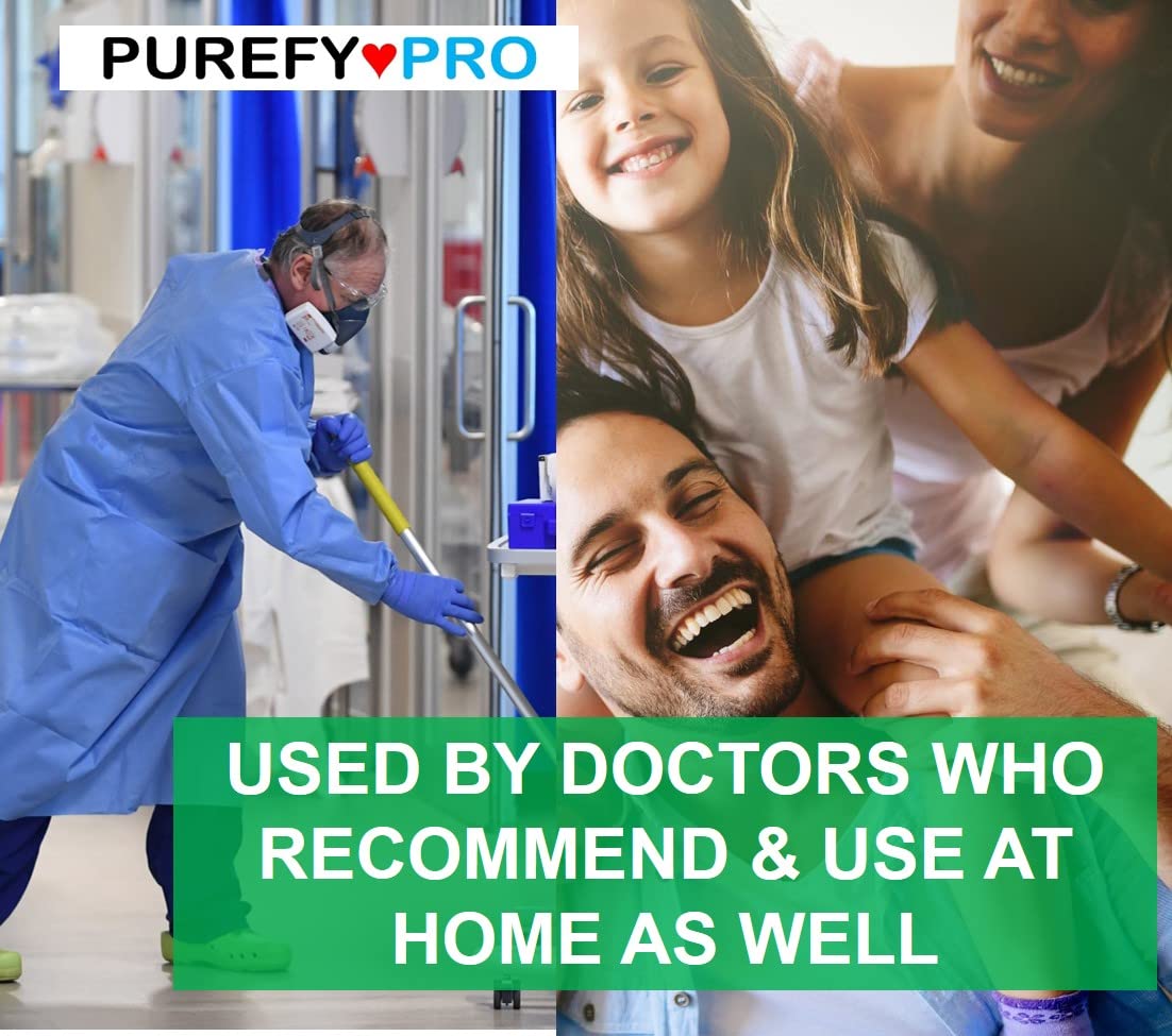 Purefypro CPAP Cleaner and Sanitizer Spray (16oz, 2pk). No Rinse. No Residue. Kills 99.9999% Norovirus, Flu Virus, and Fungi, Drug Resistant Germs. Unscented.