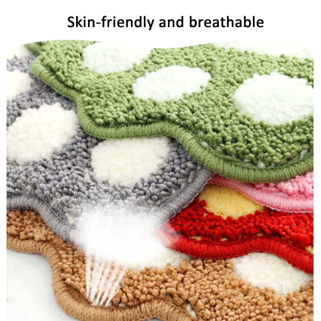 Guireele Bathroom Rugs Mats Water Absorbent Non-Slip Mat Used in Bathroom, Shower, Room, Etc.Soft Microfiber Bath Mat Machine Washable Bath Mat Bathroom Mat (Blue, 19x26'')