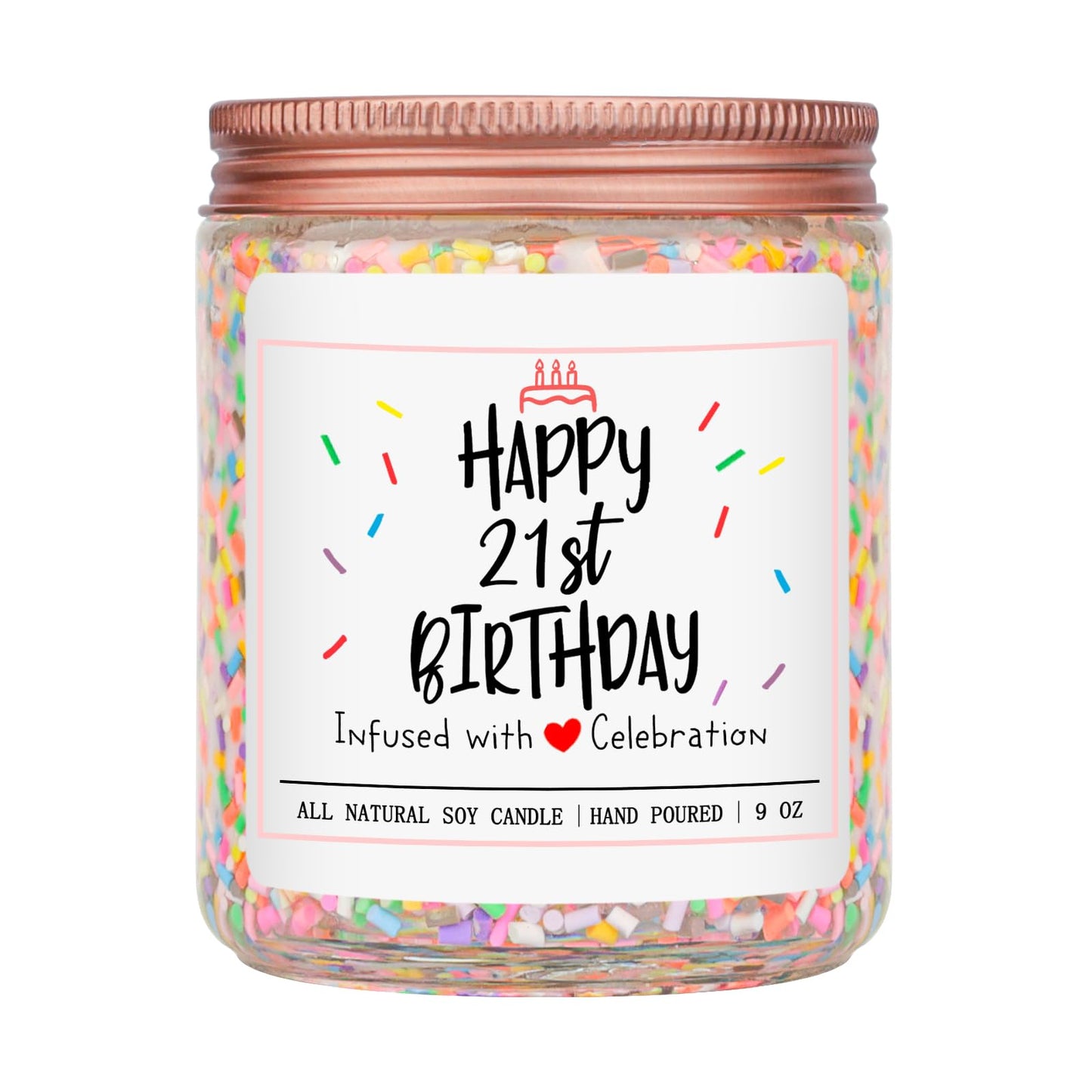 Homsolver 21st Birthday Gifts for Her, Perfect Ideas Happy Birthday Presents for Women, Friends, Sister, Daughter, Vanilla Cream Scent Handmade Aromatherapy Candle Decorations