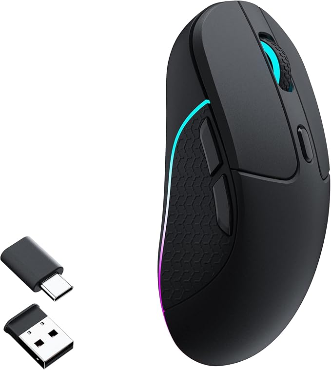 Keychron M3 Wireless Mouse, PAW3395 Sensor with Programmable Macro Button 26,000 DPI Supports 2.4 GHz/Bluetooth 5.1, 79g U...