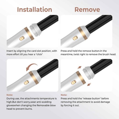 5 in 1 Hair Dryer Brush Set, Blow Dryer Brush with Air Style Wrap Hair Styler, Negative Ionic Magic Style Set, Detachable Air Curler for Volumizer,Straightener,Drying