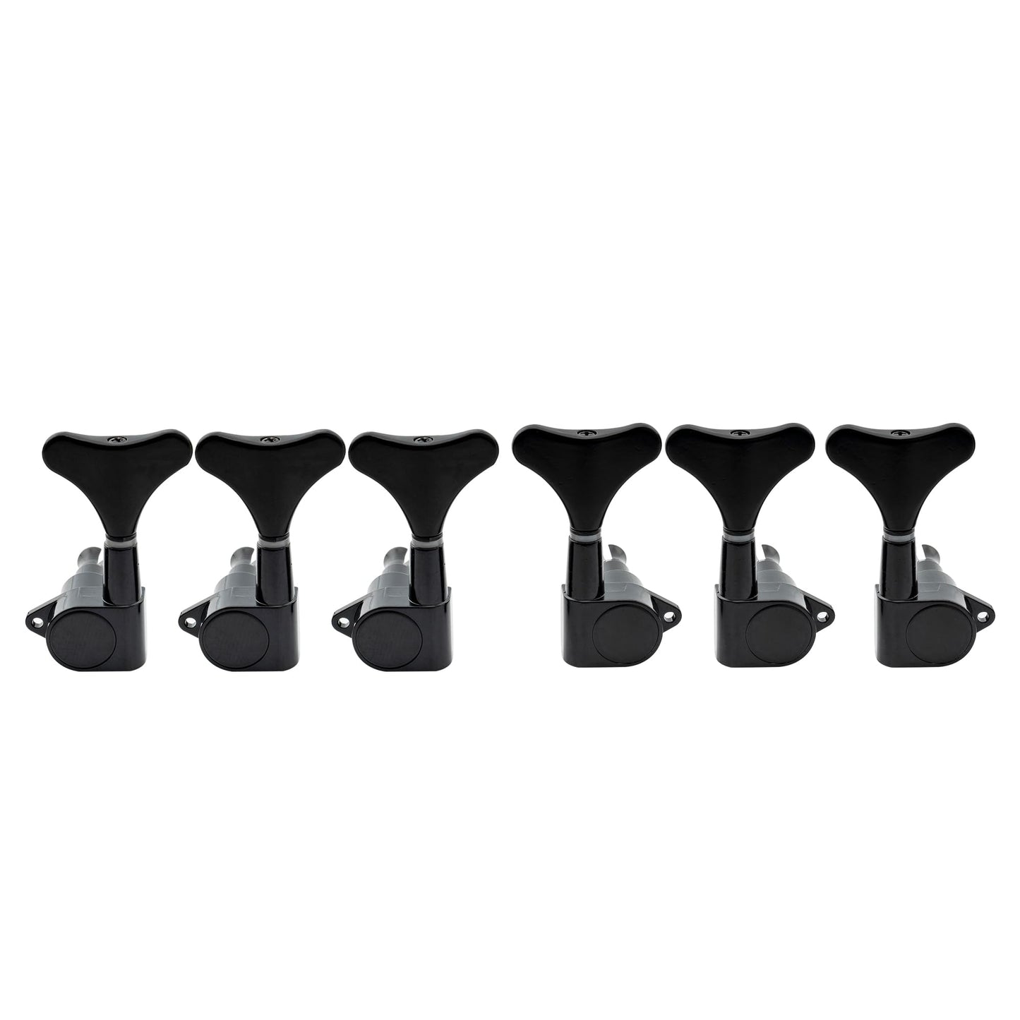Musiclily 3+3 Sealed Bass Tuning Pegs Keys Machine Head Tuners For Precision Bass Or Jazz Bass, Black