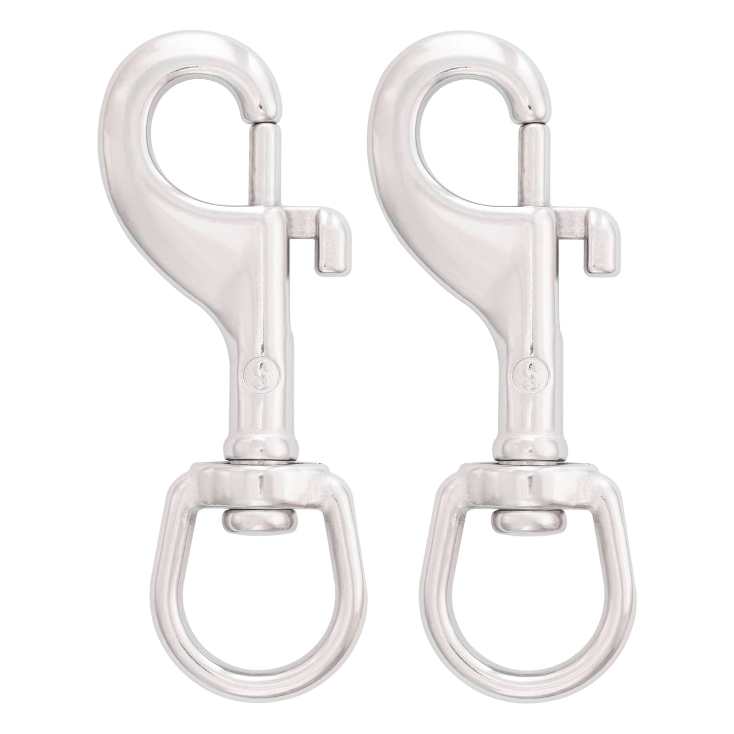SHONAN 3.5 Inch Swivel Eye Snap Hook, 2 Pack Marine Grade Scuba Bolt Snap, Single Ended Stainless Steel Flag Clips Swivel Snaps for Scuba Diving, Flag Pole Rope, Dog Leash, Camera Strap