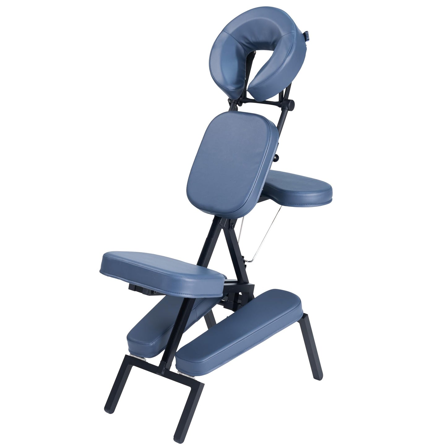 Master Massage Professional Lightweight Portable Massage Chair with Adjustable Aluminum Frame & Wheeled Carry Case – Folding Spa, Salon & Tattoo Chair – Blue