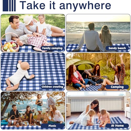 ALLBFENG 80"x60" Waterproof Sandproof Picnic Mat - Portable Foldable Outdoor Blanket for Beach, Park, Travel & Indoor Use...