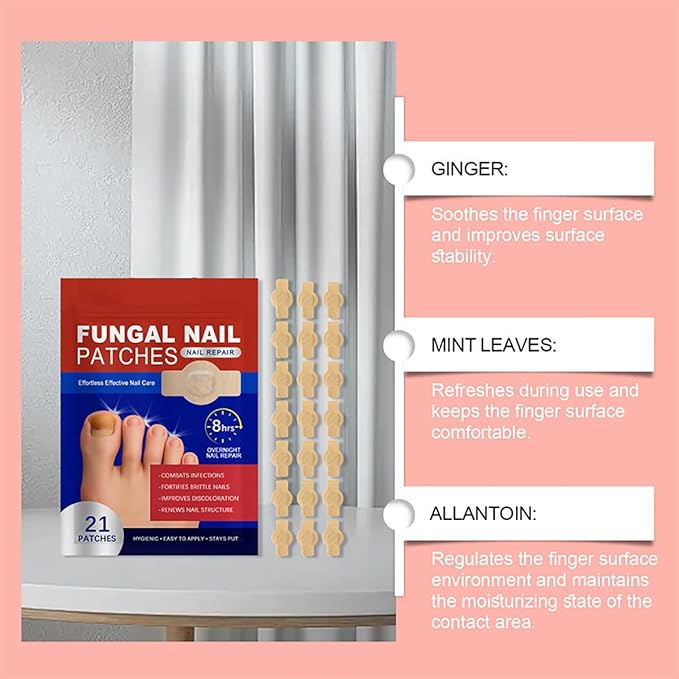 63 PCS Nail Patches, Toenail Treatment Extra Strength 8-Hour Overnight Nail Fast Acting Repair Effortless Hydrogel Nail Care and Repair for Damaged Nails Overnight Renewal for Men and Women