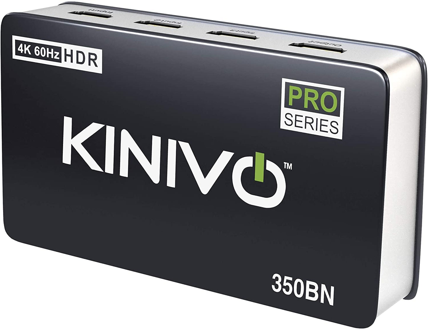 Kinivo HDMI Switch 4K HDR 350BN (3 in 1 Out, 4K 60Hz HDR, HDMI 2.0, High Speed 18Gbps, IR Remote, HDCP) - Compatible with Roku, PS5, Xbox, Apple TV, Nintendo Switch, Cable Box -Like New