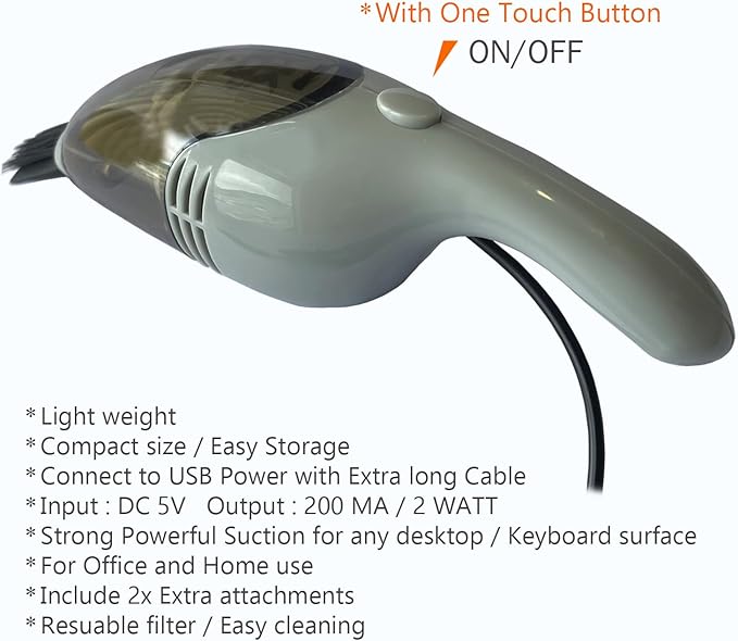 Lightweight Mini Vacuum with Strong Suction - Perfect for Keyboard, Desktop Dust Removal