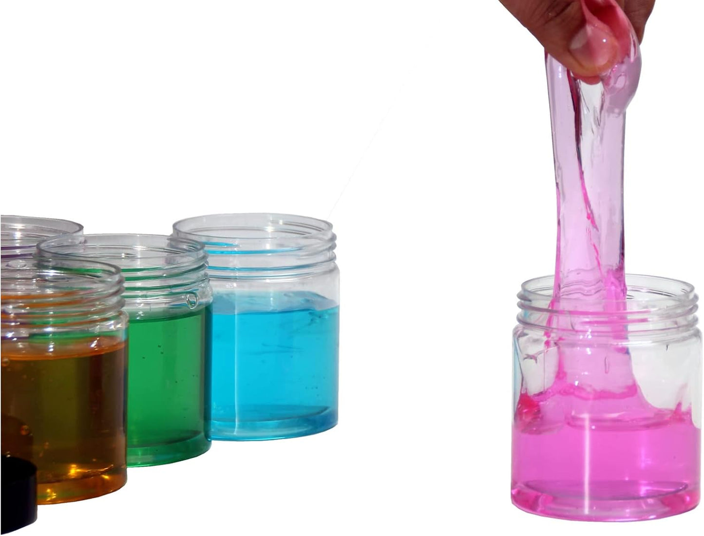 4 oz Plastic Jars with Lids,8 Pack Wide-mouth Clear Storage Containers, Empty Round Clear Plastic Jars with Lids and labels for Body Butter, Bath Salt, Slime and Beauty Products