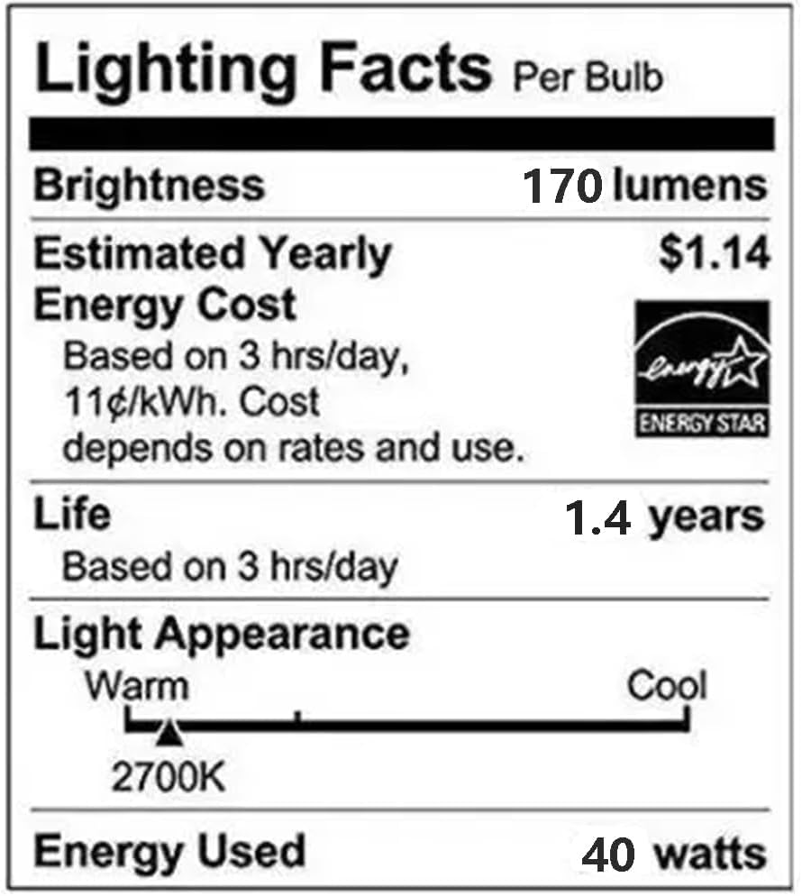 SCOMX 40W Incandescent Equivalent Energy Torpedo Tip Chandelier with Crystal Clear Incandescent Light Bulbs Tip Light Bulb and Medium E26 Candelabra Base (6)
