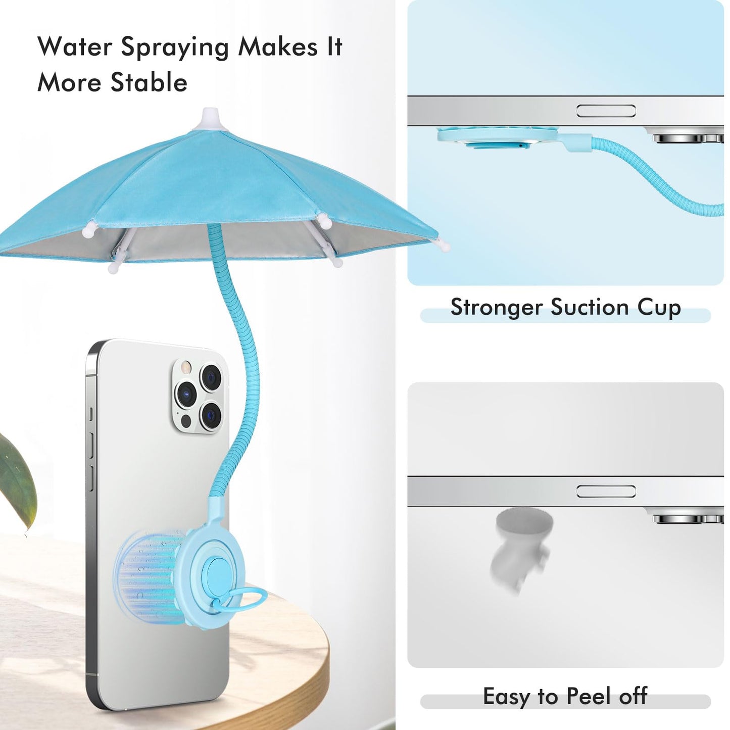 Amusight Phone Umbrella For Sun, Universal Adjustable Umbrella Phone Shade With Strong Suction Cup,Outdoor Anti-Reflective Glare