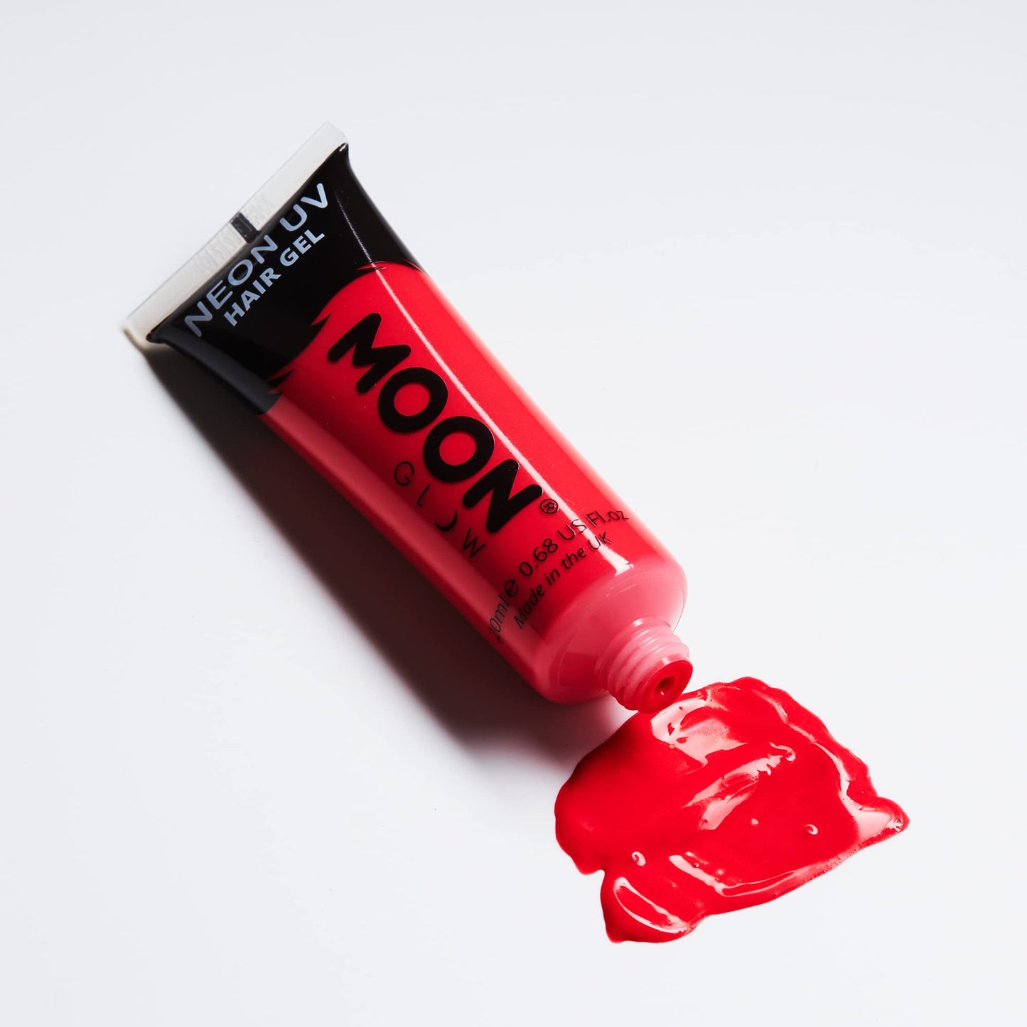 Moon Glow - Blacklight Neon UV Hair Gel - 0.67oz Intense Red - Temporary wash out hair color - Spike and Glow!
