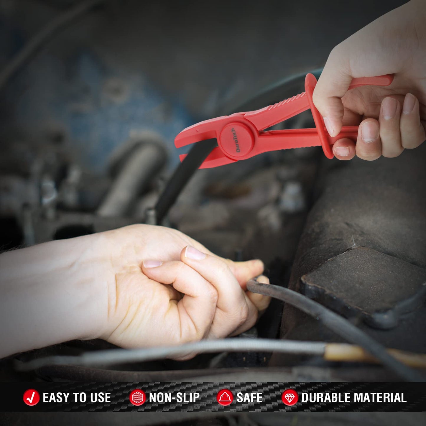 DURATECH 6-Piece Hose Clamp Set, Pinch Clamp Pliers for Flexible Hoses, Fuel, Gas, Brake & Radiator Lines