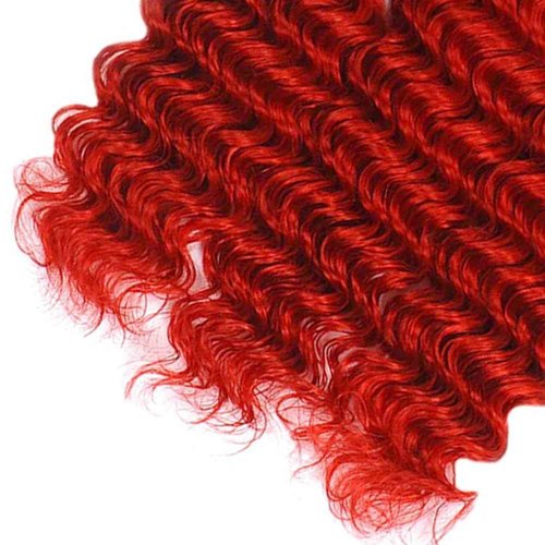 Condescension Brazilian Red Human Hair Bundles 18 20 22 Inch Deep Wave 3 Bundles Human Hair 100% Unprocessed Remy Brazilian Virgin Weave Hair Red for Women