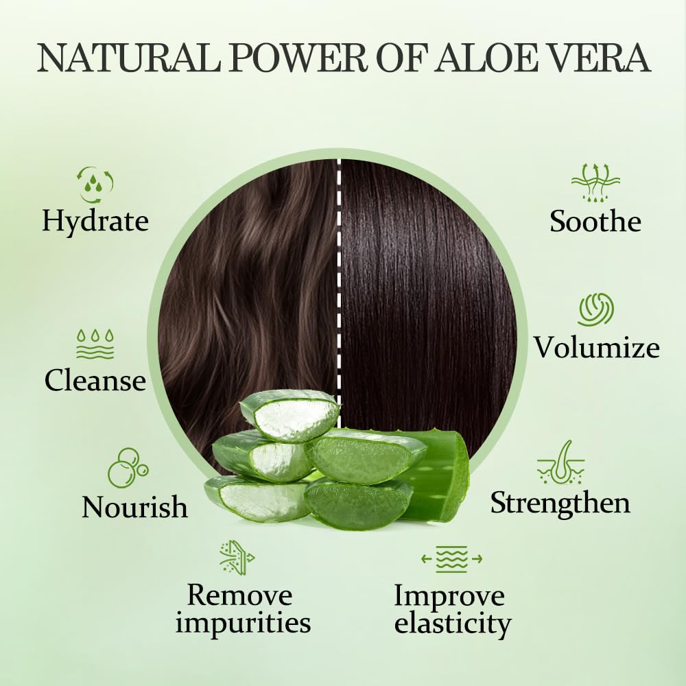 Aloderma Oil Controlling Shampoo Made with Freshly Harvest, Organic Aloe Vera for Oily Hair & Scalp - Infused with Tea Tree Oil